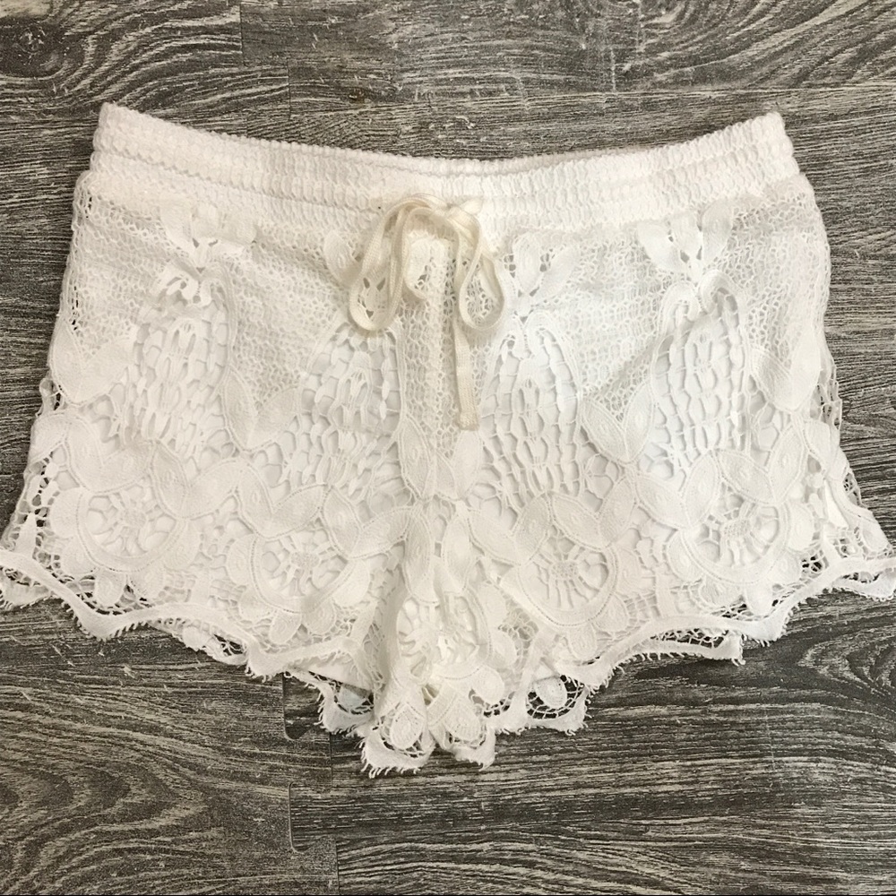 Ivory Lace Shorts